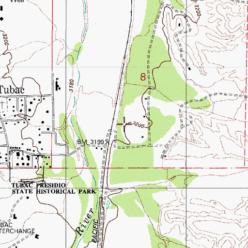 Topographic Map of Tubac Ultralight Flightpark, AZ
