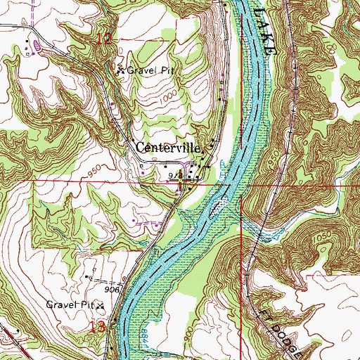 Topographic Map of Centerville, IA
