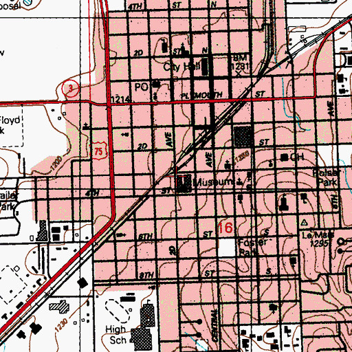 Topographic Map of Central School, IA