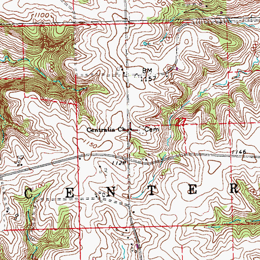 Topographic Map of Centralia Church, IA