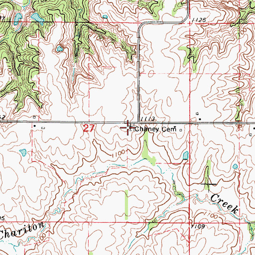 Topographic Map of Chaney Cemetery, IA