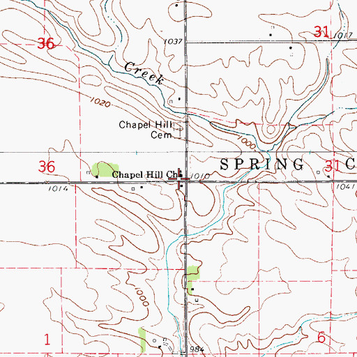 Topographic Map of Chapel Hill Church, IA