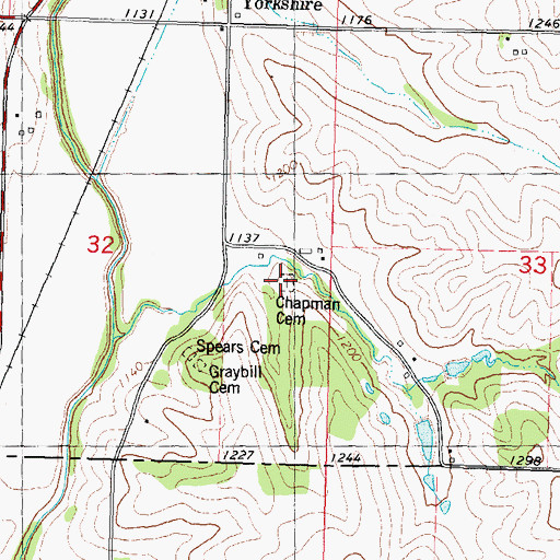 Topographic Map of Champlin Cemetery, IA
