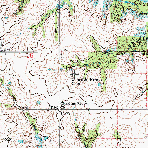 Topographic Map of Charitan River Cemetery, IA