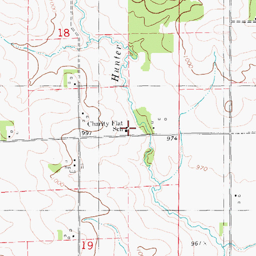 Topographic Map of Charity Flat School, IA