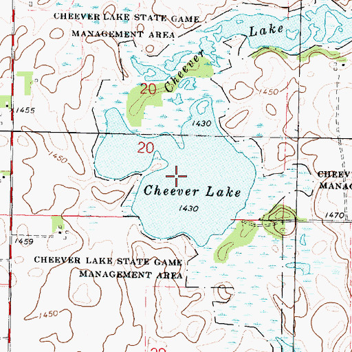 Topographic Map of Cheever Lake, IA