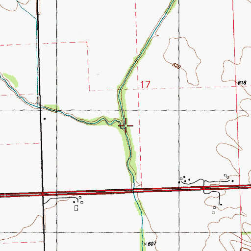 Topographic Map of Cherry Creek, IA