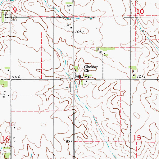 Topographic Map of Chester Cemetery, IA