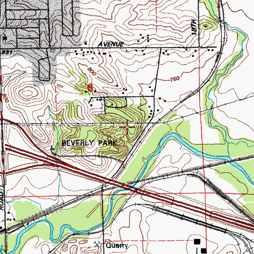 Topographic Map of Cheyenne Park, IA