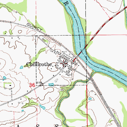 Topographic Map of Chillicothe, IA