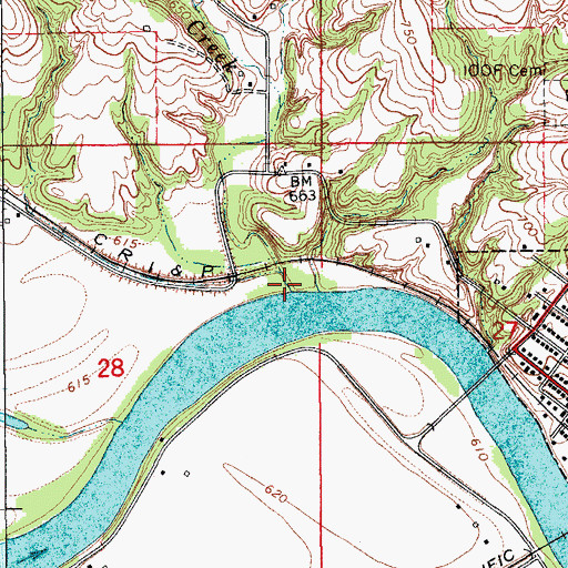 Topographic Map of Chippewa Creek, IA