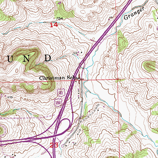 Topographic Map of Christman School, IA