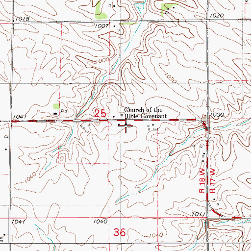 Topographic Map of Church of the Bible Covenant, IA