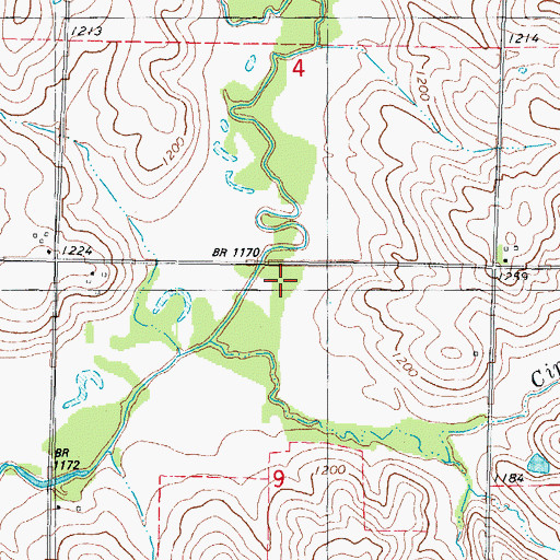 Topographic Map of Cipra Branch, IA