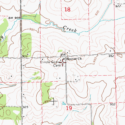 Topographic Map of Circle Grove Cemetery, IA