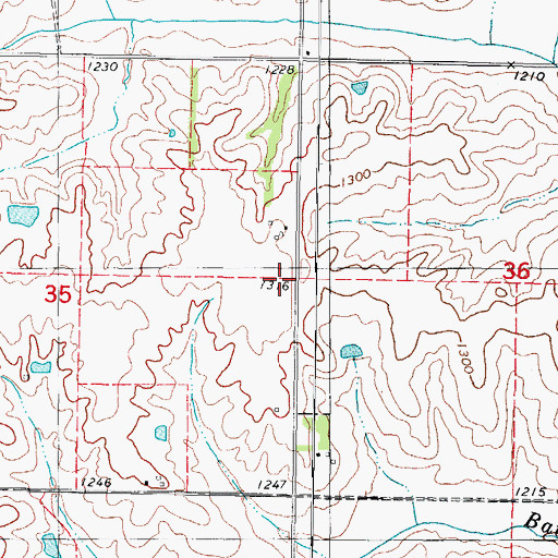 Topographic Map of Clara Chapel, IA