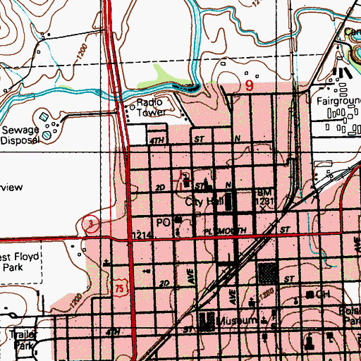 Topographic Map of Clark Elementary School, IA