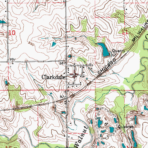 Topographic Map of Clarkdale, IA