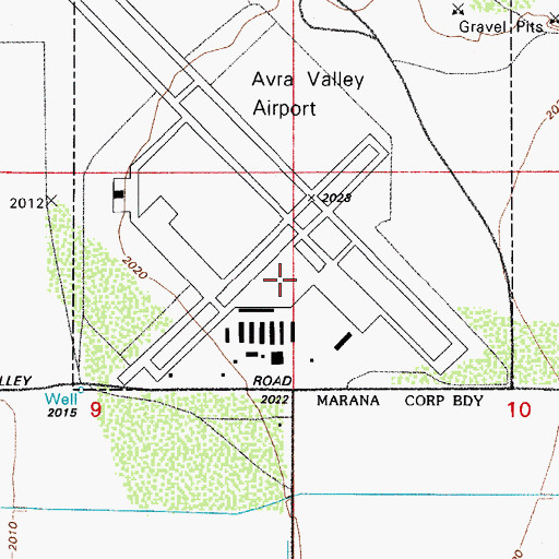 Topographic Map of Marana Regional Airport, AZ