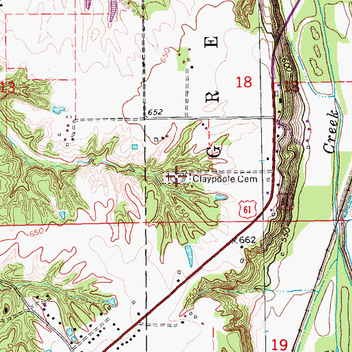 Topographic Map of Claypoole Cemetery, IA