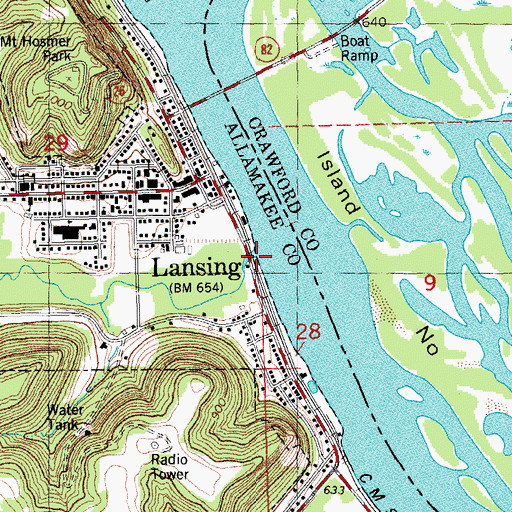 Topographic Map of Clear Creek, IA