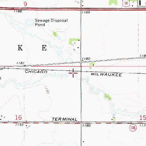 Topographic Map of Clear Creek, IA