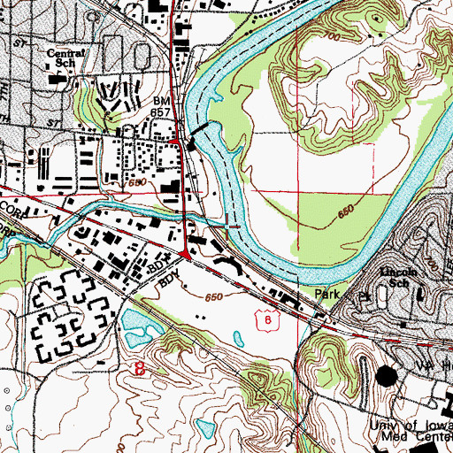 Topographic Map of Clear Creek, IA
