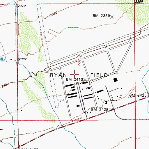 Topographic Map of Ryan Field, AZ