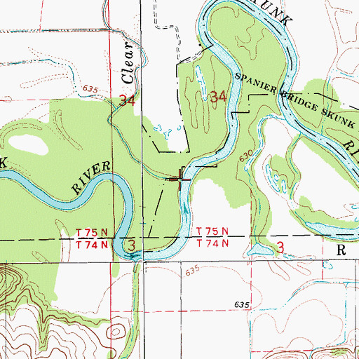 Topographic Map of Clear Creek, IA