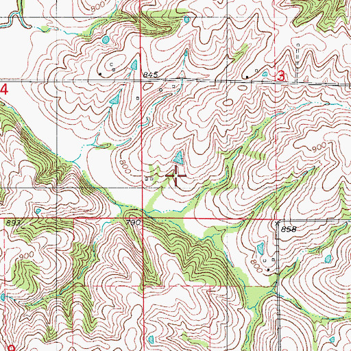 Topographic Map of Clear Creek School, IA