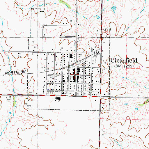 Topographic Map of Clearfield, IA