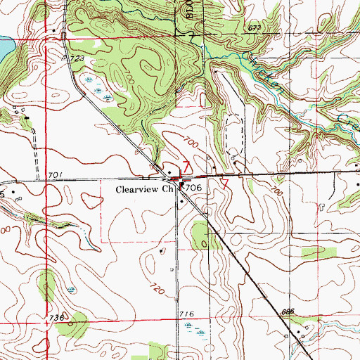Topographic Map of Clearview Church, IA