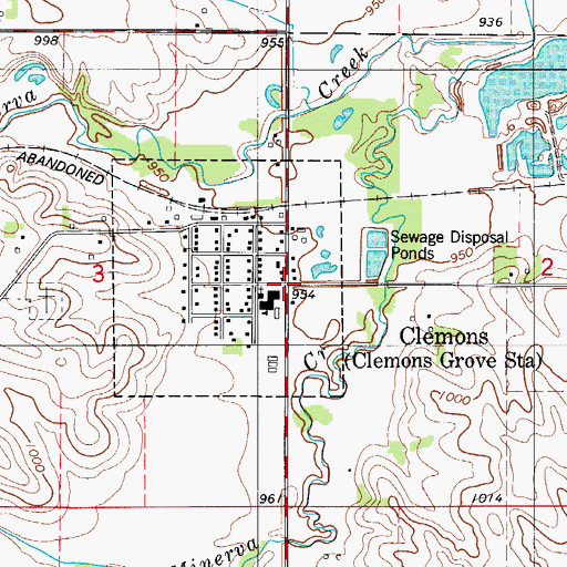 Topographic Map of Clemons, IA