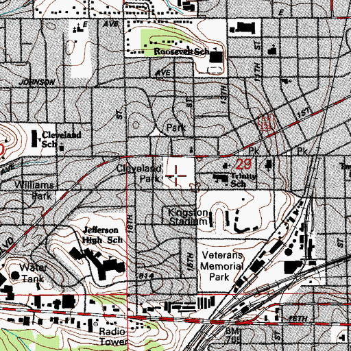 Topographic Map of Cleveland Park, IA