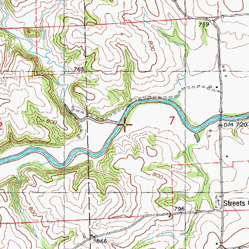Topographic Map of Cline Branch, IA