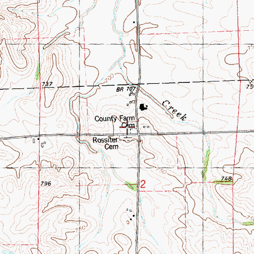 Topographic Map of Clinton County Farm Cemetery, IA