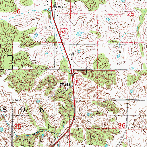 Topographic Map of Clinton School, IA