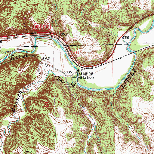 Topographic Map of Cloie Branch, IA