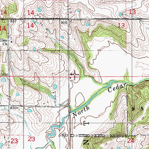 Topographic Map of Coal Glen, IA