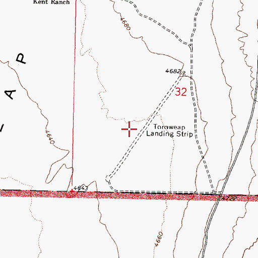 Topographic Map of Tuweep Airport (historical), AZ