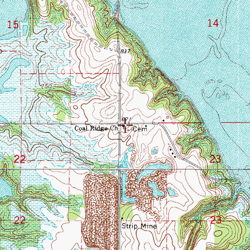 Topographic Map of Coal Ridge Church Cemetery, IA