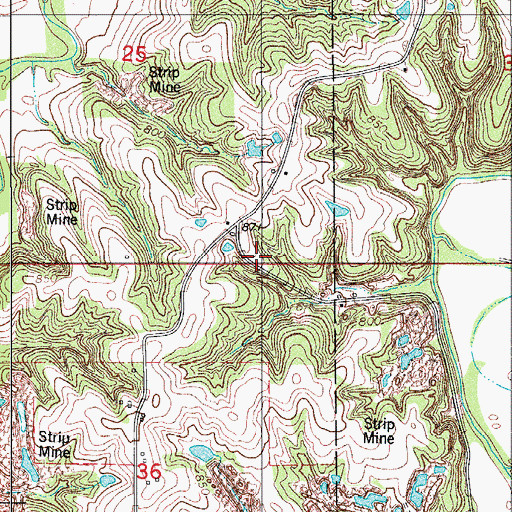 Topographic Map of Coal Ridge School, IA
