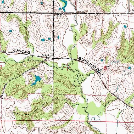 Topographic Map of Cobbville Creek, IA