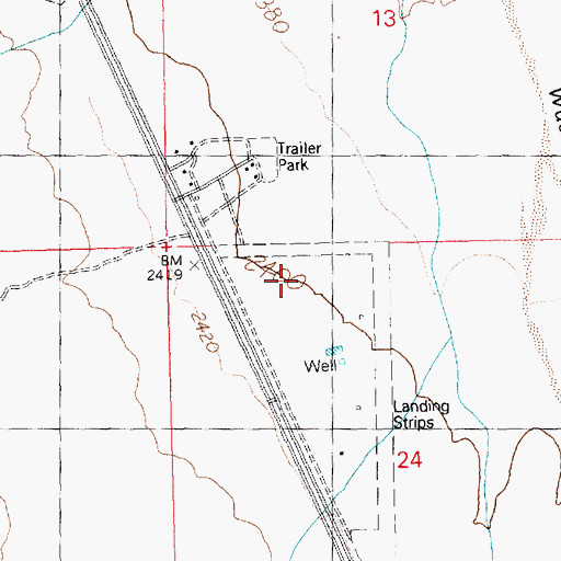 Topographic Map of Triangle Airpark, AZ