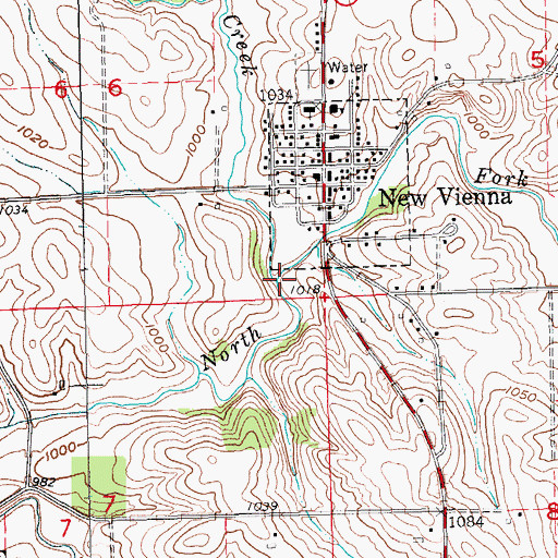 Topographic Map of Coffee Creek, IA