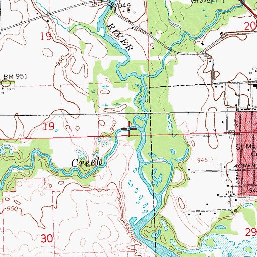 Topographic Map of Coffins Creek, IA