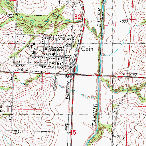 Topographic Map of Coin, IA