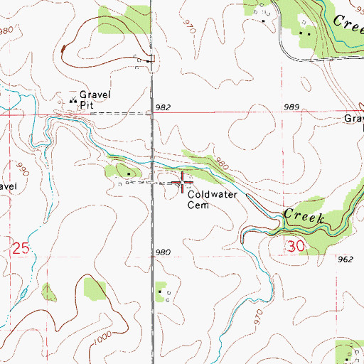 Topographic Map of Nettleton Cemetery, IA