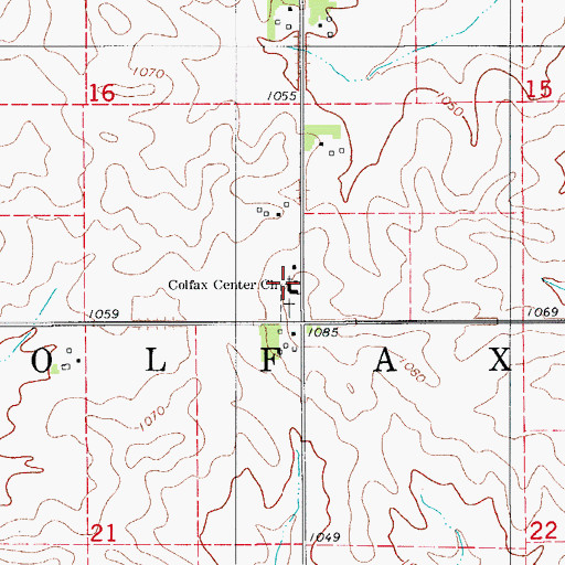 Topographic Map of Colfax Center Church, IA