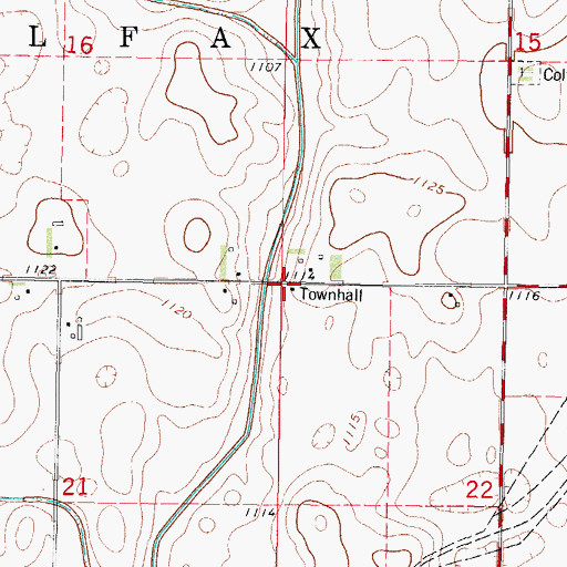 Topographic Map of Colfax Township Hall, IA